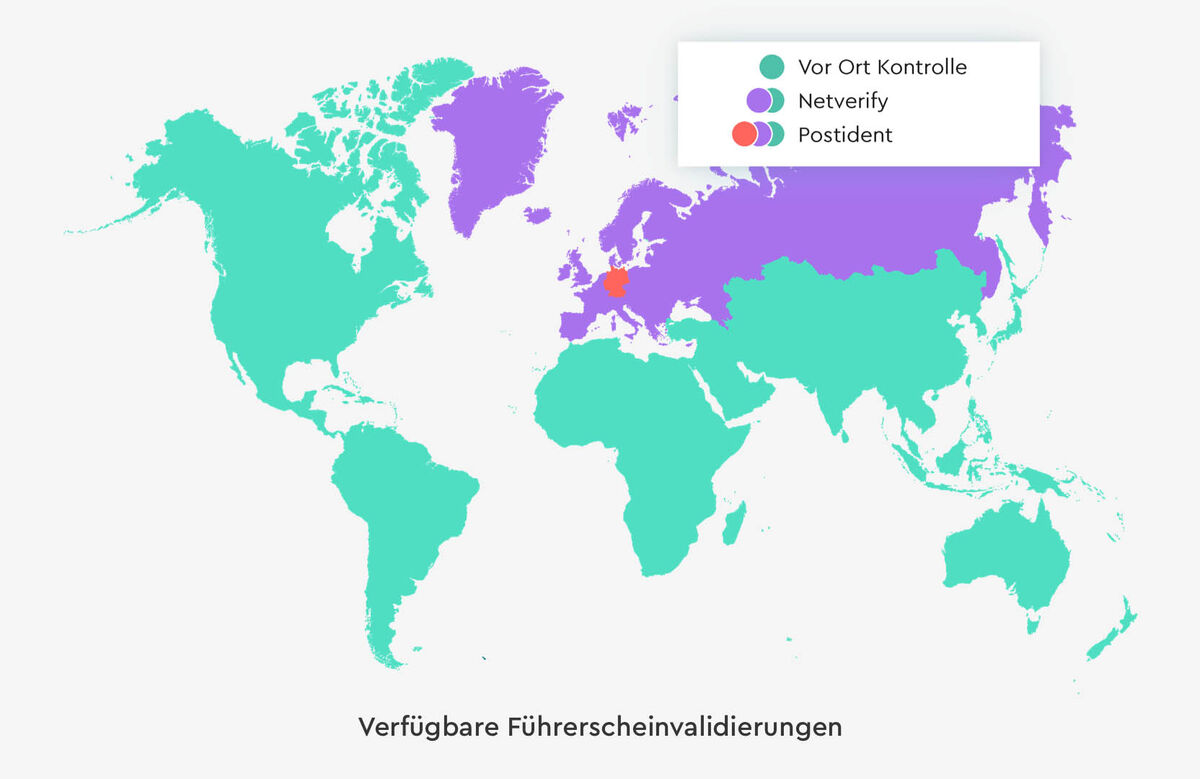 Führerschein Weltkarte
